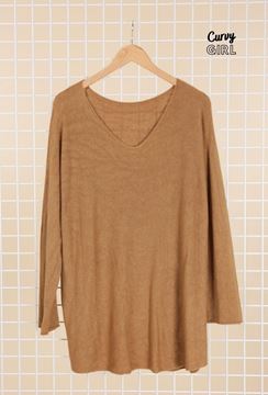 Picture of CURVY GIRL SOFT V NECK JUMPER